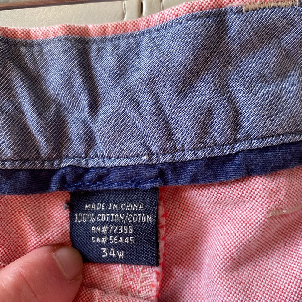 J Crew Club Shorts Pink Flat Front Chinos - size 34 - Picture 5 of 8